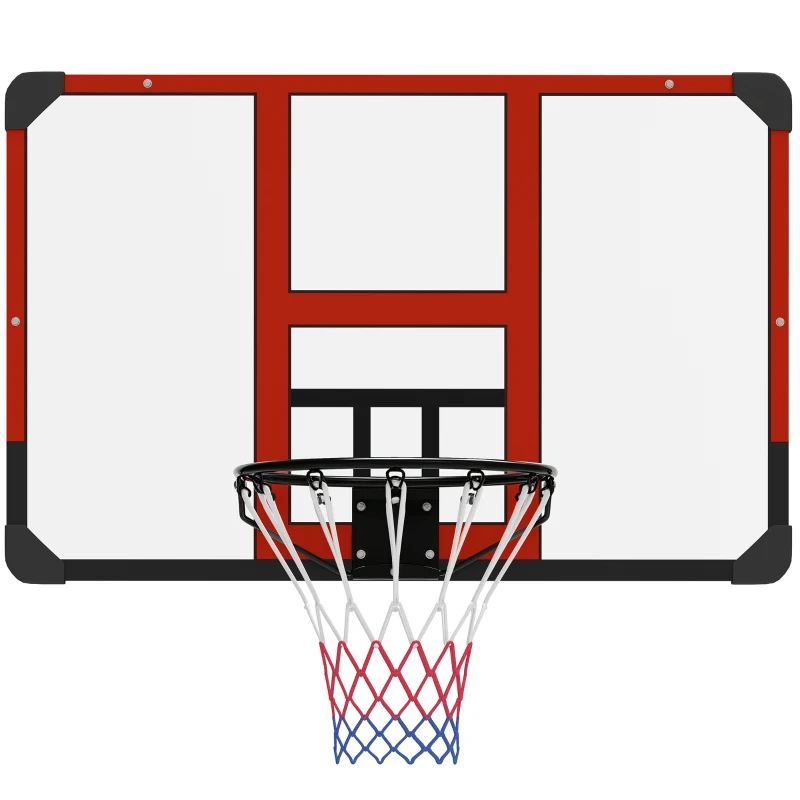 Soozier Wall Mounted Basketball Hoop with Shatter-Resistant Backboard, Solid Rim and All-Weather Net for Indoor and Outdoor Use