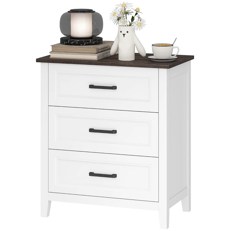 HOMCOM Dresser for Bedroom with 3 Drawers Storage Chest of Drawers for Living Room, Closet, Laundry, Entryway