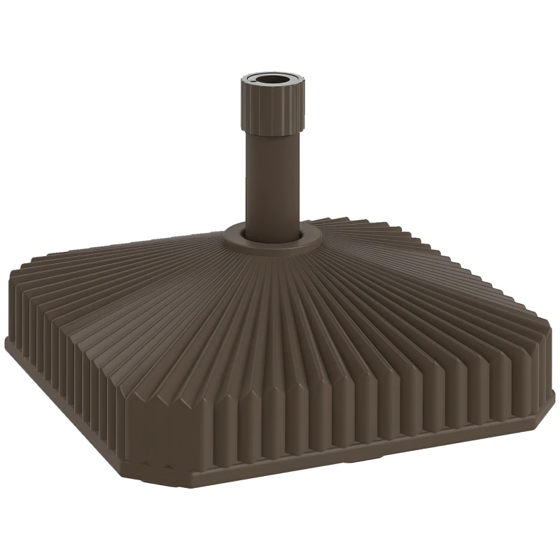 Outsunny Patio Umbrella Base Umbrella Stand, Heavy Duty Outdoor Umbrella Stand Base 17.7" L x 17.7" W x 11.8" H Brown