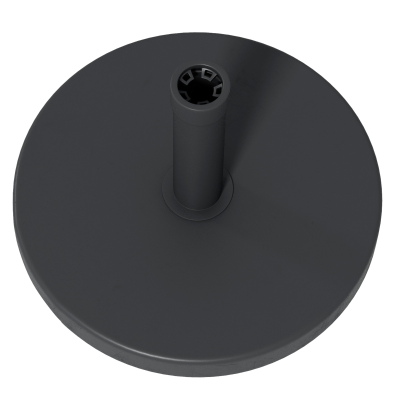 Outsunny 33 lbs Concrete Parasol Base, Heavy Duty Patio Umbrella Stand, 18.3" Round Garden Parasol Holder, Black