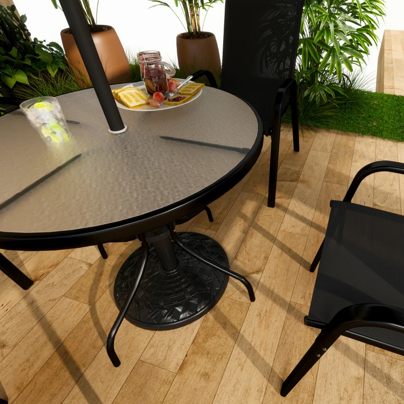 Outsunny Patio Umbrella Base, 26 lbs Concrete Heavy Duty Umbrella Stand, Round Patio Umbrella Holder, Φ18.7" x 12.6" H Black
