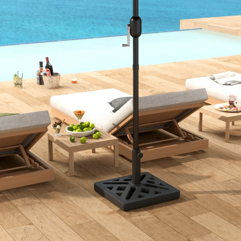 Outsunny Umbrella Base, 33lbs HDPE Outdoor Umbrella Stand Parasol Stand with Cut-Out Design