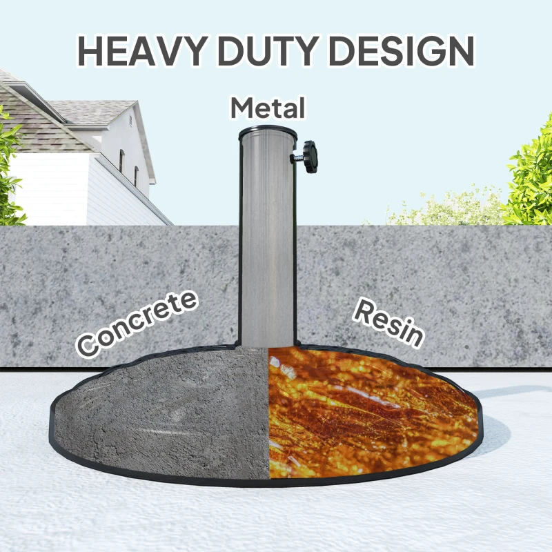 Outsunny Patio Umbrella Base, 26 lbs Concrete Heavy Duty Umbrella Stand, Round Patio Umbrella Holder, Φ18.7" x 12.6" H Black