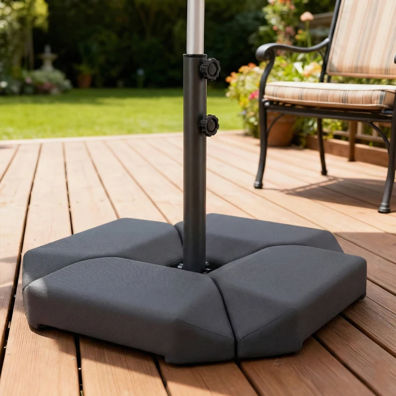 Outsunny 4PCs Cantilever Umbrella Base Weights for Offset Banana Parasol, HDPE Water or Sand Filled Patio Umbrella Weights