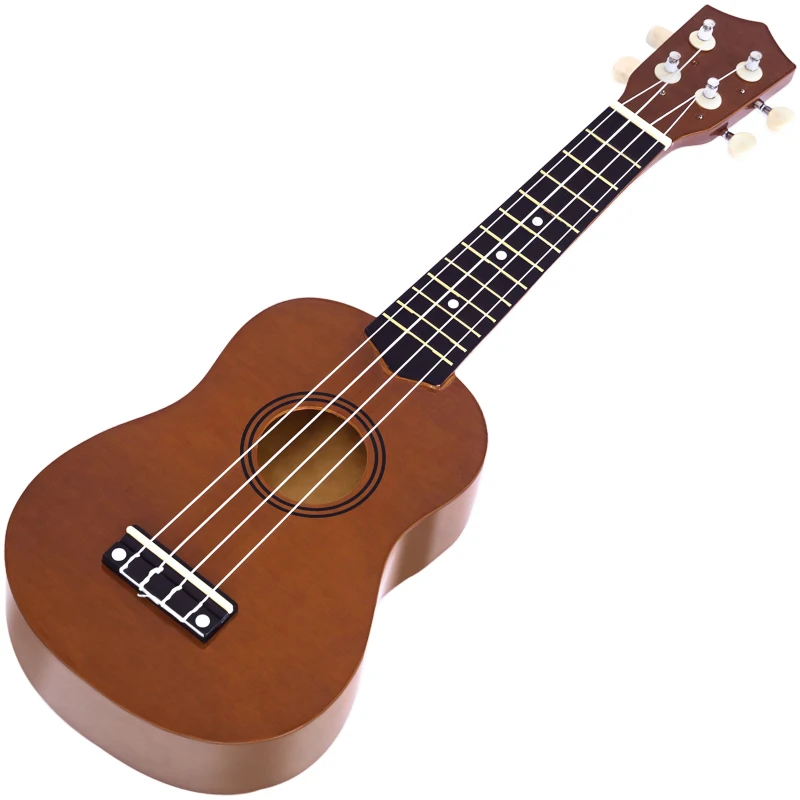 HOMCOM 21 Inch Ukulele with Birch Wood Body, 4 Nylon Strings, Smooth Finish, Lightweight Design, Brown