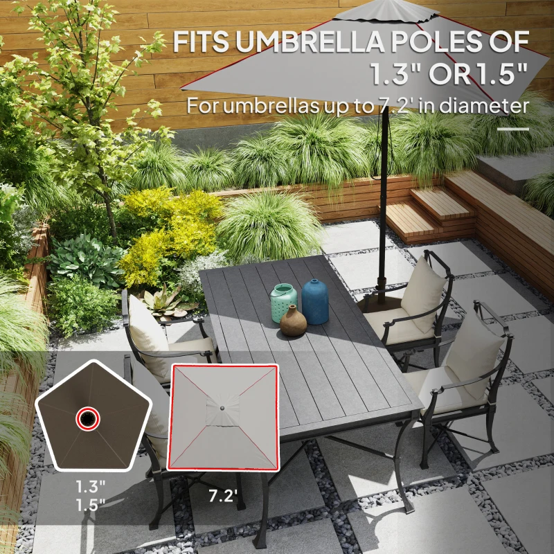 Outsunny Patio Umbrella Base Holder, Heavy Duty Outdoor Umbrella Stand Base, Poolside, Brown