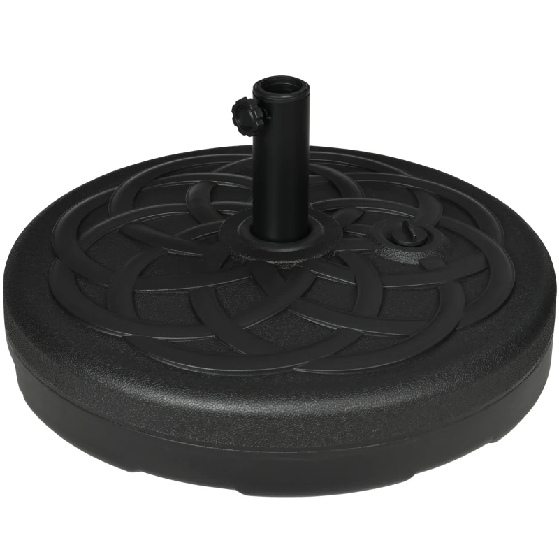 Outsunny 77 lb Heavy Duty Patio Umbrella Base, 22" Round Market Umbrella Stand for Deck, Outdoor, Backyard, Black