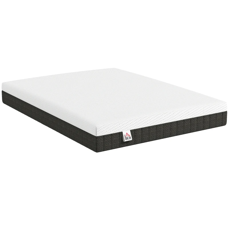HOMCOM 10 Inch Queen Mattress in a Box, Pressure Relief & Lumbar Support, CertiPUR-US Certified, Medium Firm