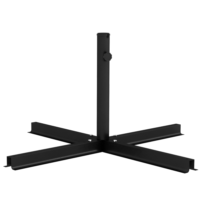 Outsunny Outdoor Universal Cross Brace Stand for Small Offset Umbrella or Large Market Umbrella, Black