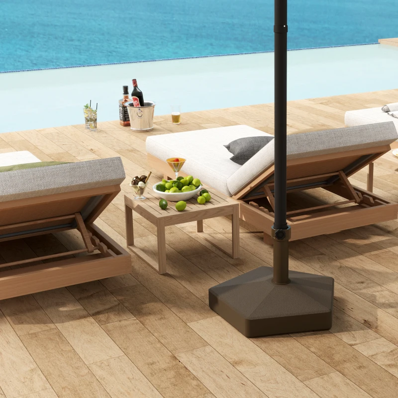 Outsunny Patio Umbrella Base Holder, Heavy Duty Outdoor Umbrella Stand Base, Poolside, Brown