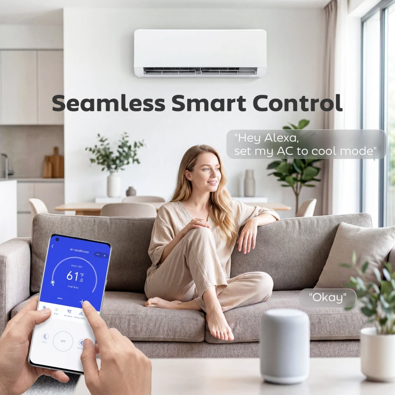 HOMCOM 23000 BTU Mini Split Air Conditioner, 22 SEER2 230V Wifi Enabled Inverter AC Unit & Heat Pump Cools up to 1500 Sq. Ft