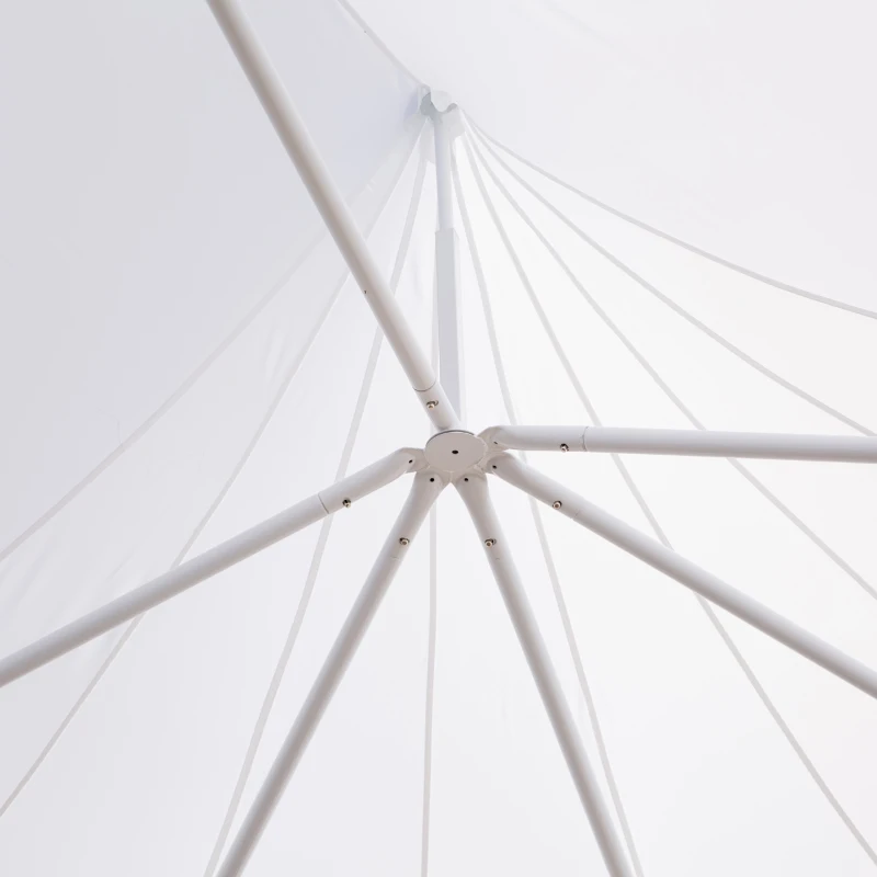 Outsunny 21' x 29' Wedding Event Party Tent High Peak Decagonal Outdoor Gazebo Canopy with Removable Walls White