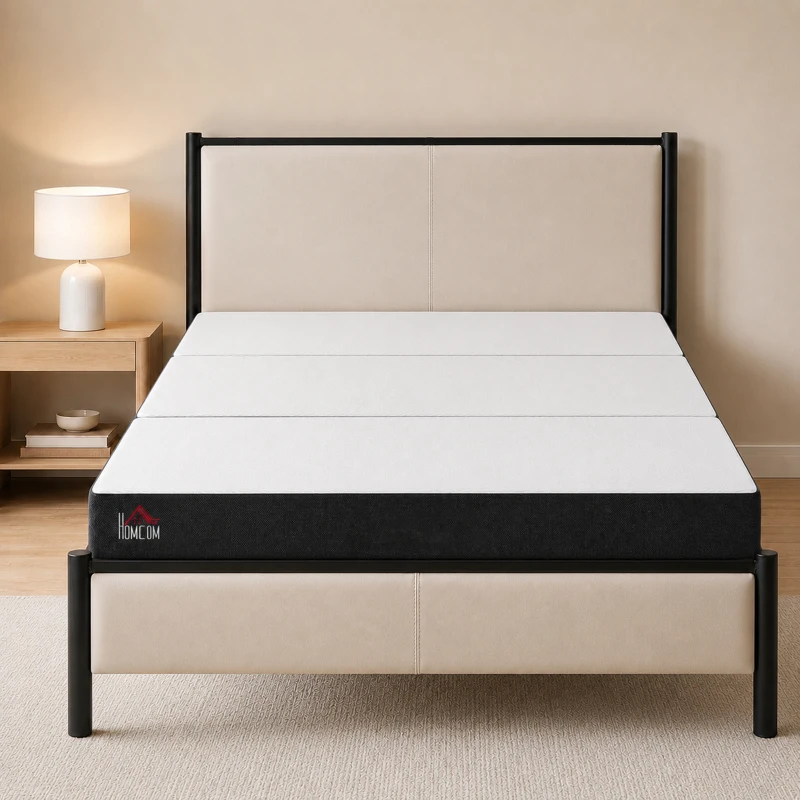 HOMCOM Trifold Mattress, 6 Inch Memory Foam Mattress for Guest, Camping, RV, Travel, Yoga, Made in USA, 80" x 60" x 6"