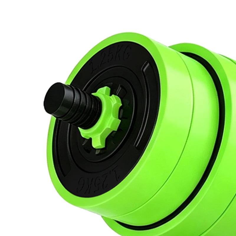 Soozier 66lbs 4-in-1 Adjustable Weight Dumbbell Set, Barbell, Kettlebell, Push Up Stand, Green