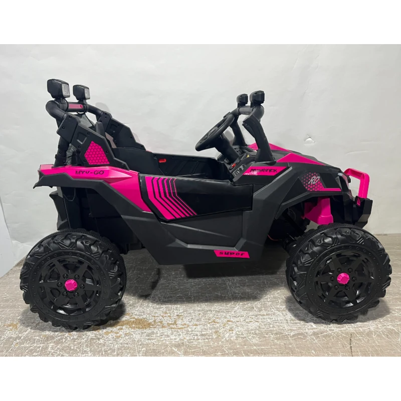 Qaba 24V 2 Seater Ride On Truck Car for Kids with Remote Control, Dual Motors, 4-Wheel Suspension, Storage for Ages 3-8, Pink