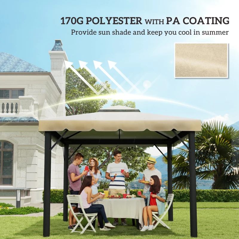 Outsunny Model 84C-051 or 84C-269 10' x 10' Gazebo Replacement Canopy, Beige