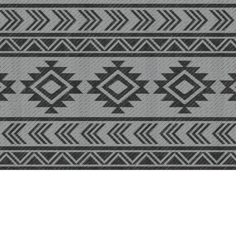 Outsunny Reversible Outdoor RV Rug, Patio Floor Mat, 6' x 9' Plastic Straw Rug for Backyard, Deck, Beach, Camping, Black & Grey
