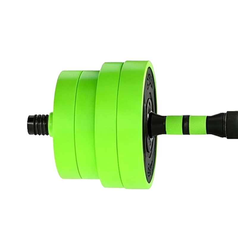 Soozier 66lbs 4-in-1 Adjustable Weight Dumbbell Set, Barbell, Kettlebell, Push Up Stand, Green