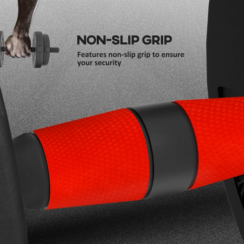 Soozier 33lbs 2-in-1 Adjustable Dumbbells Weight Set, Dumbbell Hand Weights Barbell for Body Fitness, Lifting Training for Home, Office, Gym, Black and Red