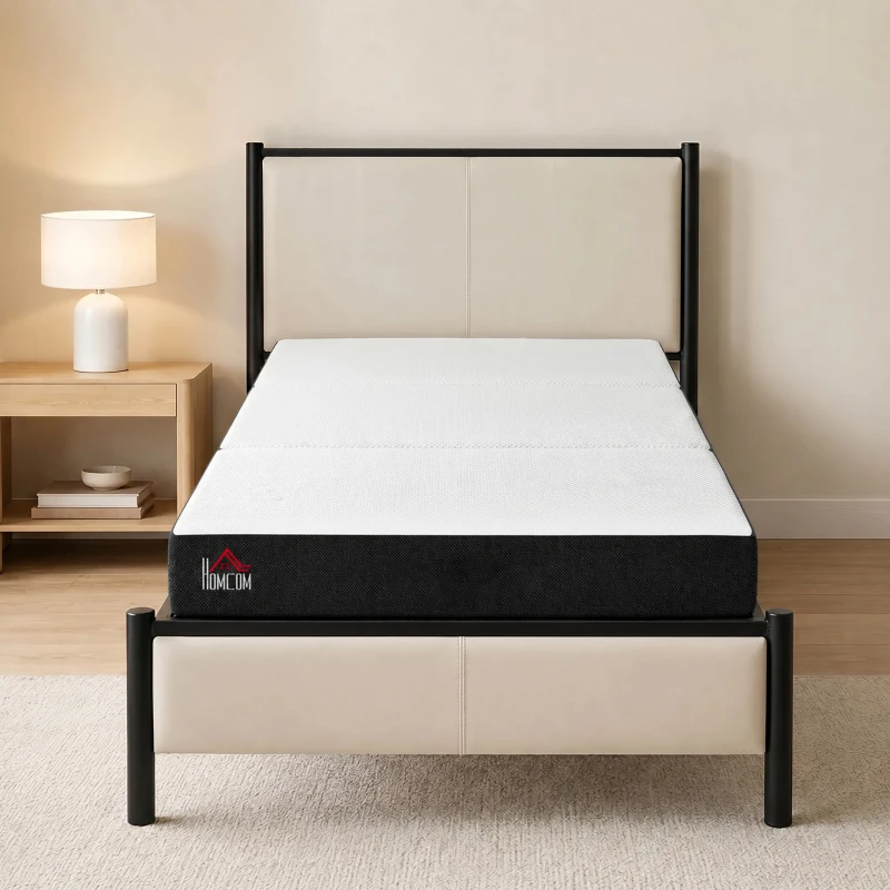 HOMCOM Trifold Mattress, 6 Inch Memory Foam Mattress for Guest, Camping, RV, Travel, Yoga, Made in USA, 75" x 38" x 6"