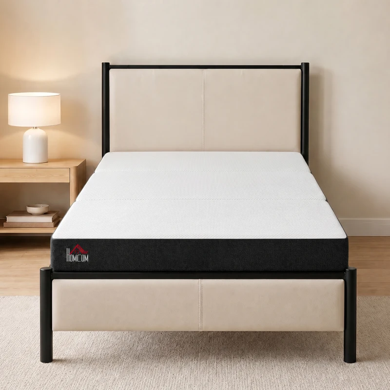 HOMCOM Trifold Mattress, 6 Inch Memory Foam Mattress for Guest, Camping, RV, Travel, Yoga, Made in USA, 75" x 54" x 6"