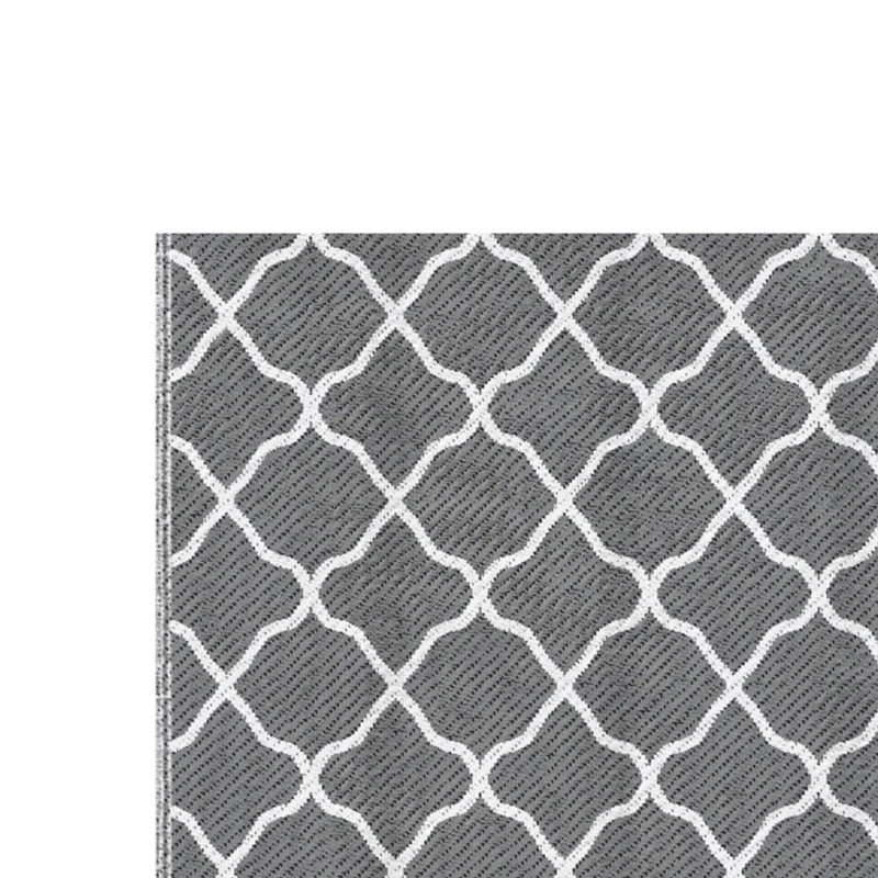 Outsunny Waterproof  Outdoor Rug, 6' x 9' RV Rug Reversible Mat for Backyard, Deck, Picnic, Beach, Camping, Grey & White Net