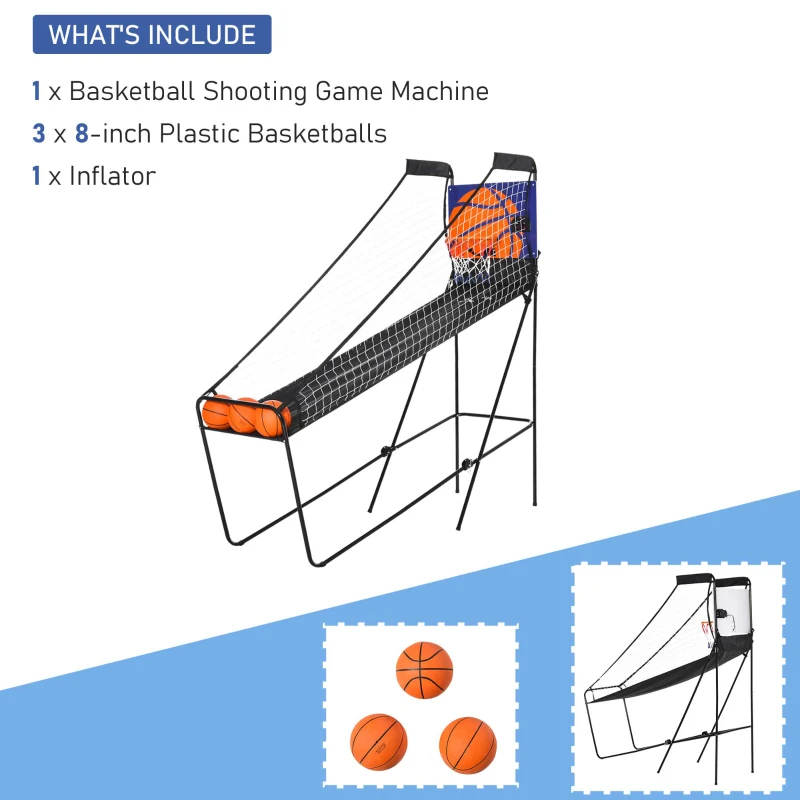 Soozier Basketball Hoop Arcade Game with Electronic Score Board for 1 to 2 Players, Black