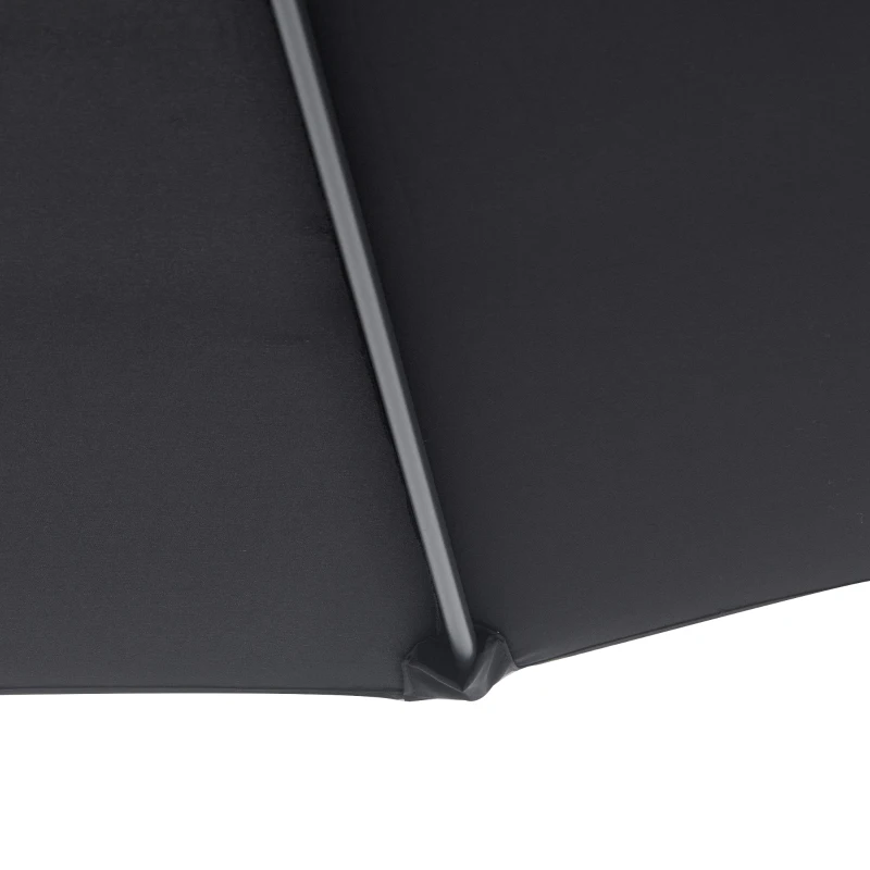 Outsunny 10' Deluxe Patio Umbrella Outdoor Market Parasol Banana Hanging Offset Sunshade Crank Cross Base Black