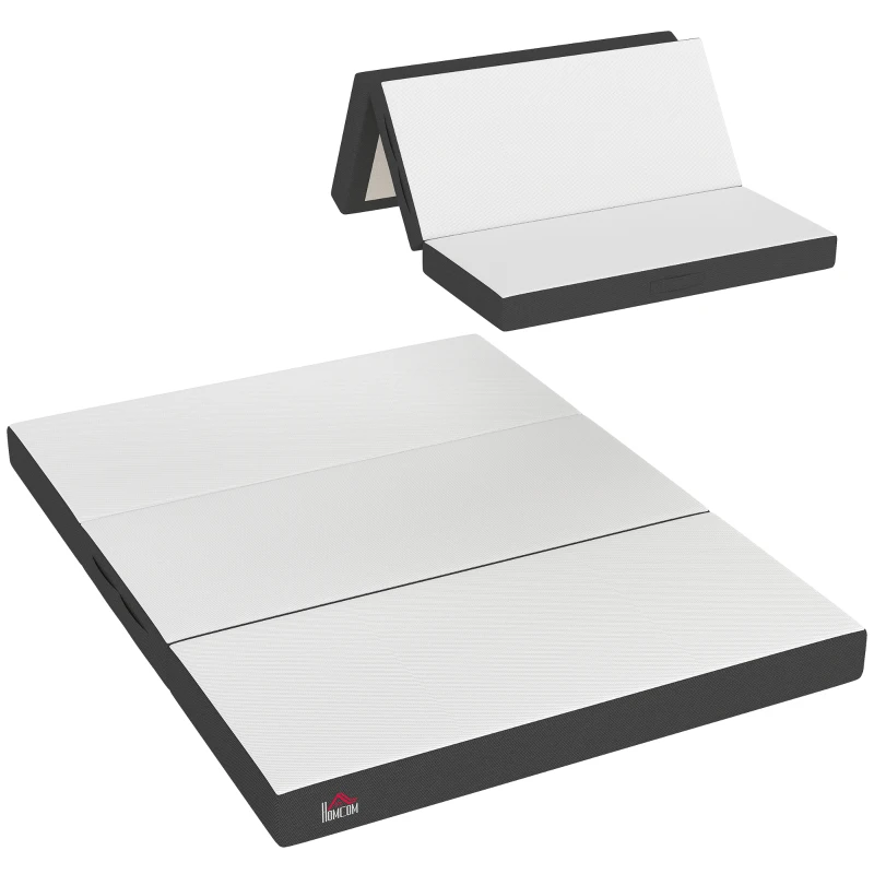 HOMCOM Trifold Mattress, 6 Inch Memory Foam Mattress for Guest, Camping, RV, Travel, Yoga, Made in USA, 80" x 60" x 6"