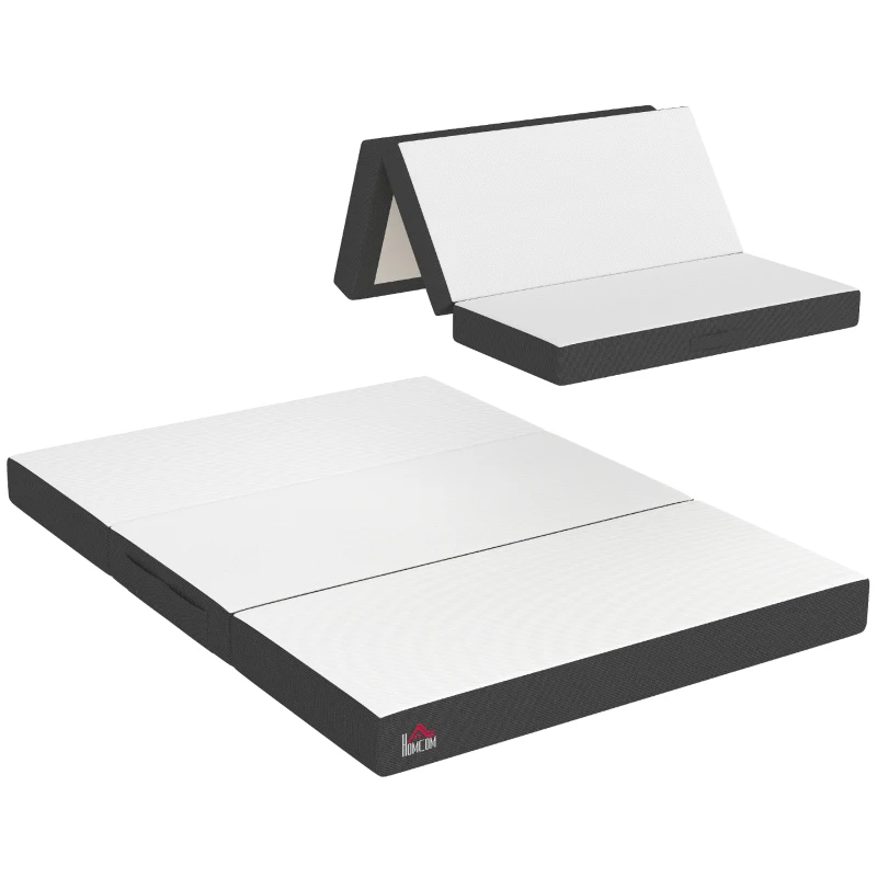 HOMCOM Trifold Mattress, 6 Inch Memory Foam Mattress for Guest, Camping, RV, Travel, Yoga, Made in USA, 75" x 54" x 6"