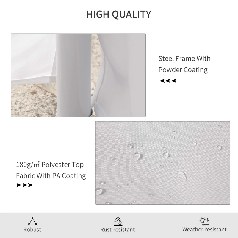 Outsunny 21' x 29' Wedding Event Party Tent High Peak Decagonal Outdoor Gazebo Canopy with Removable Walls White
