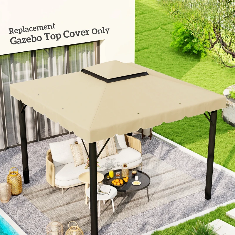 Outsunny Model 84C-051 or 84C-269 10' x 10' Gazebo Replacement Canopy, Beige