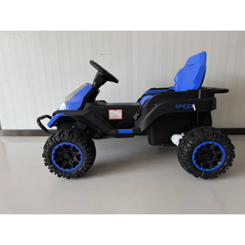 Qaba 24V Kids Ride On Car with Dual Motors, Remote, 4-Wheel Suspension, Soft Start, LED Lights, Music for 3-6 Years, Blue