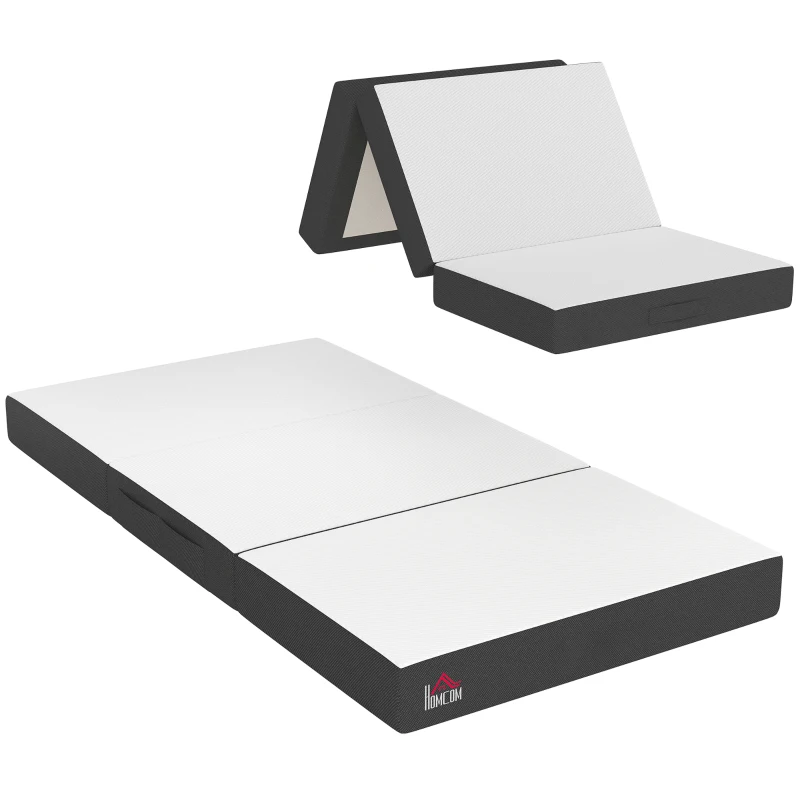HOMCOM Trifold Mattress, 6 Inch Memory Foam Mattress for Guest, Camping, RV, Travel, Yoga, Made in USA, 75" x 38" x 6"
