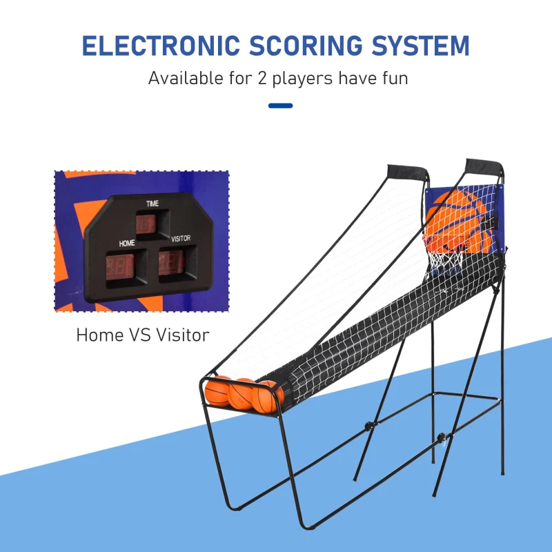 Soozier Basketball Hoop Arcade Game with Electronic Score Board for 1 to 2 Players, Black
