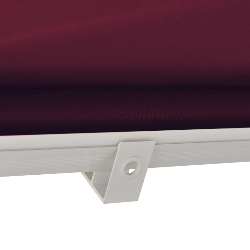 Outsunny 6' Drop Arm Manual Retractable Window Awning Sun Shade Shelter for Patio Balcony Outdoor, Aluminum, Wine Red