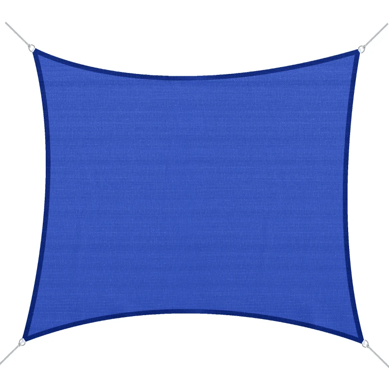 Outsunny Rectangle 20'x 16' Sun Shade Sail Top Cover Fabric Outdoor Shelter Backyard Window Garden Carrying Bag Blue