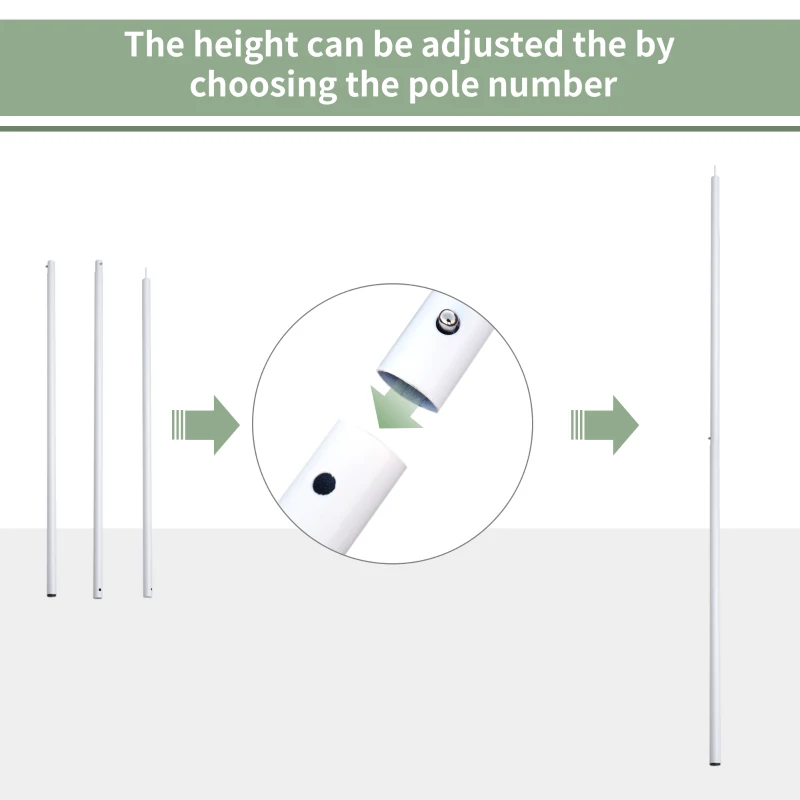 Outsunny Sun Sail Shade Support Pole Adjustable Height Support