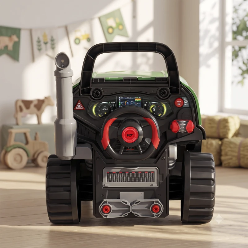 Qaba Truck Engine Toy, Kids Mechanic Repair Set with Spray, Lights, Sounds, Educational Gifts for 3-6 Years, Green