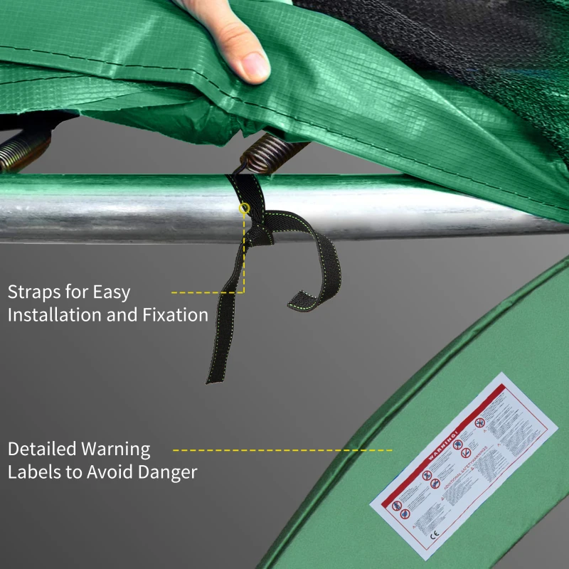 HOMCOM Φ10ft Trampoline Replacement Safety Pad Trampoline Pad Waterproof Spring Cover Green