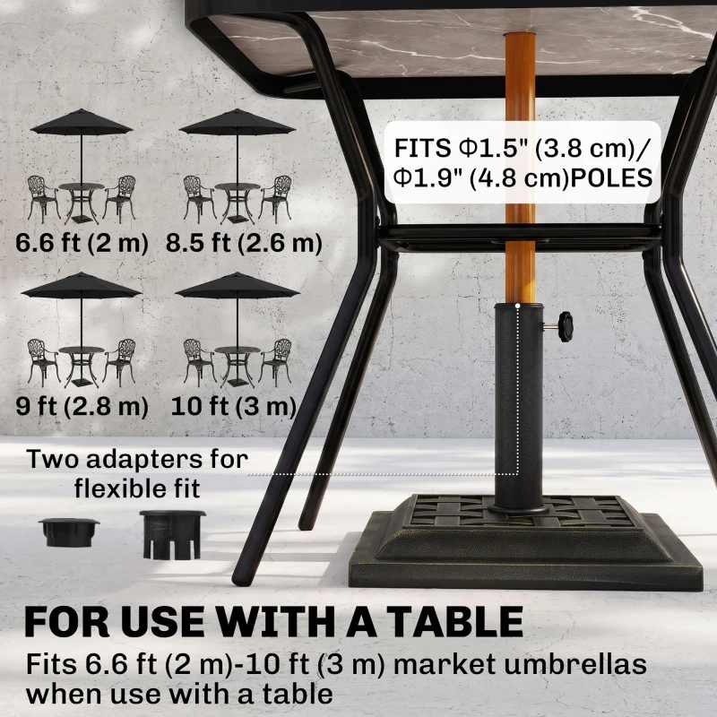Outsunny 20 lbs Square Resin Patio Umbrella Stand Base Coated Pole Market Umbrella Parasol Holder Bronze