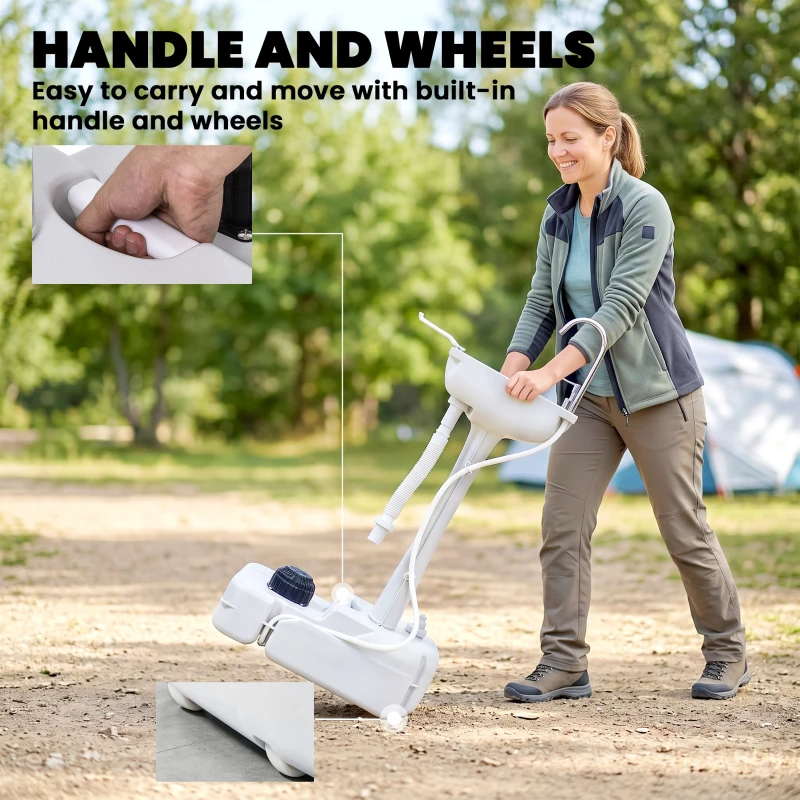 kleankin Portable Camping Sink Hand Wash Station with 4.5 Gal Water Tank, Soap Dispenser and Towel Holder, for Outdoor Events