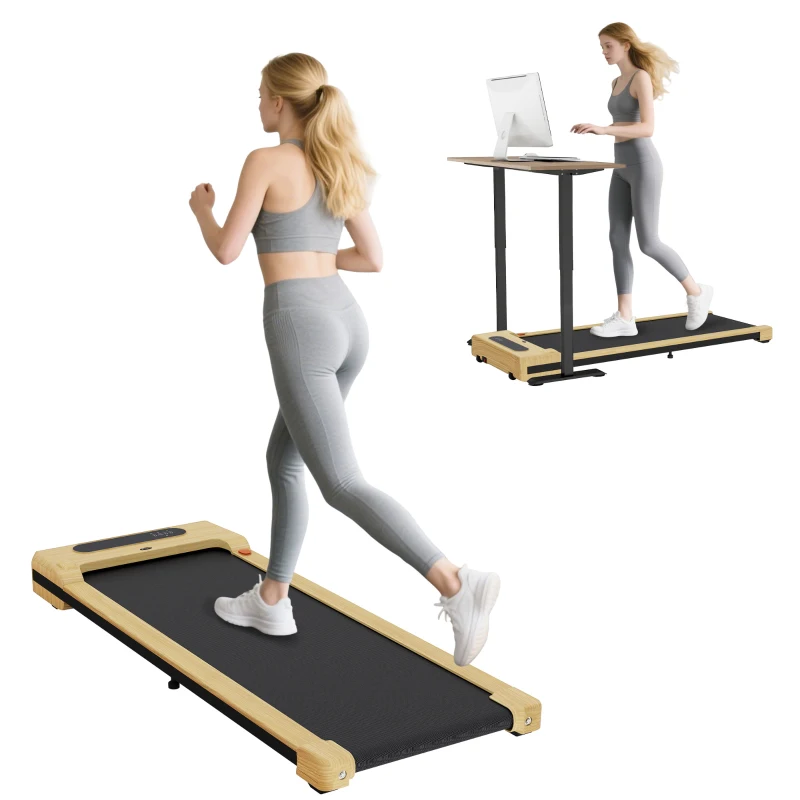 Soozier 2.5HP Walking Pad, Under Desk Treadmill with Remote Control, Transport Wheels and LED Display for Home Gym Office
