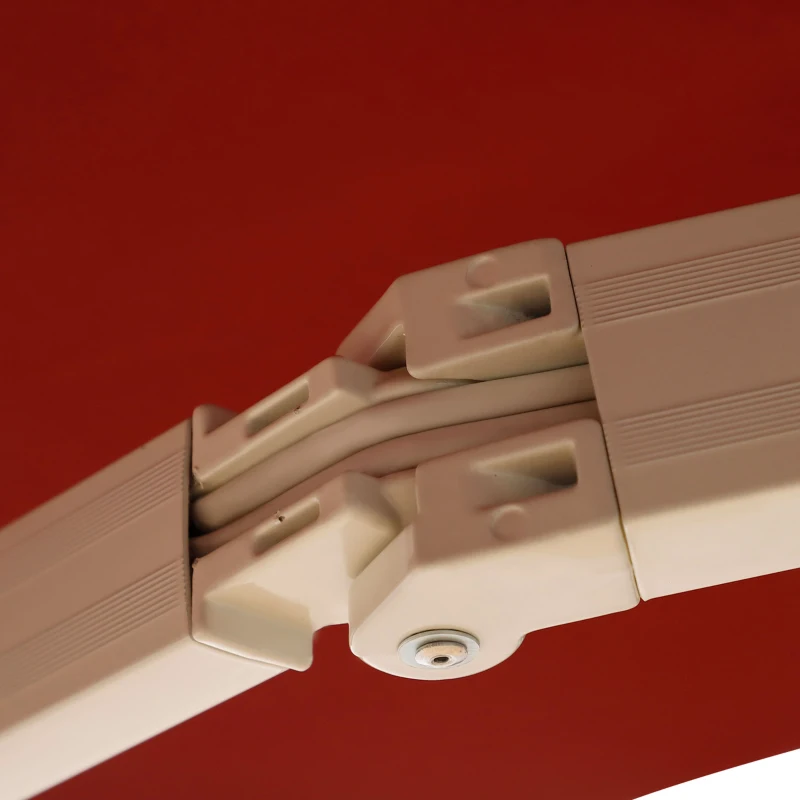 Outsunny 8' x 6.6' Patio Retractable Awning, Manual Exterior Sun Shade Deck Window Cover, Red