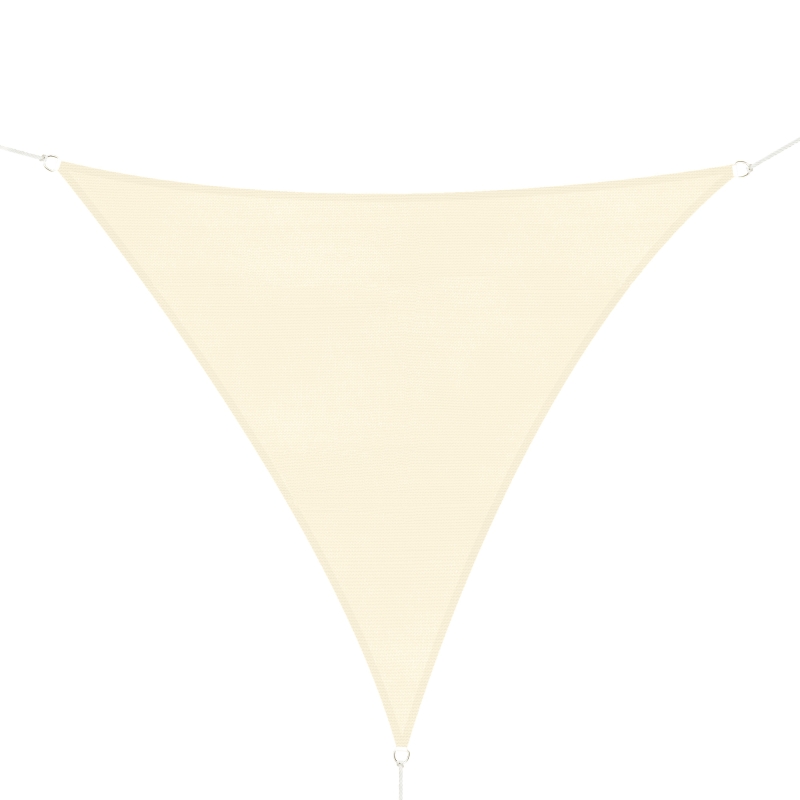 Outsunny Triangle 10' x 10' x 10' Outdoor Sun Shade Sail, Garden Cover UV Block Fabric Canopy for Patio, Deck, Cream
