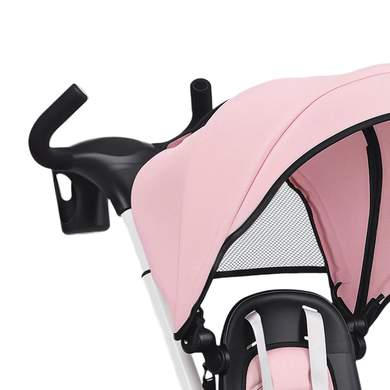 Qaba 6 in 1 Toddler Tricycle for 1-5 Years Old with Push Handle, Removable Canopy, Rotatable Seat, Pink