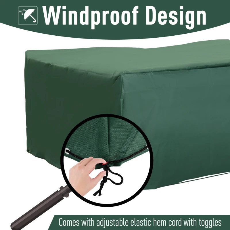 Outsunny Patio Furniture Set Cover Waterproof Garden Outdoor Rattan Wicker UV Rain Protector (Dark Green, 83”x55”)
