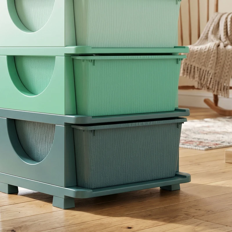 Qaba 3 Tier Kids Storage Unit, Toy Organizers and Storage with 3 Drawer for Bedroom Nursery Living Room for Boys Girls Green