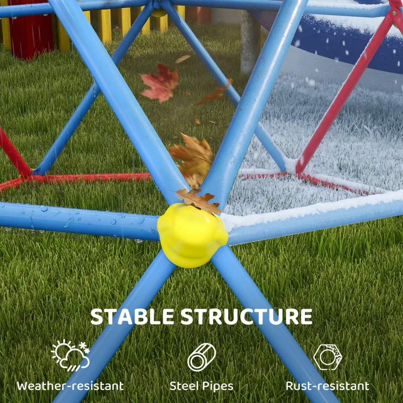 Outsunny 6 FT Climbing Dome Geometric Jungle Gym w/ Rust and UV-Resistant Steel, Up to 396 lbs, for 1-4 Children Aged 3-8 Years