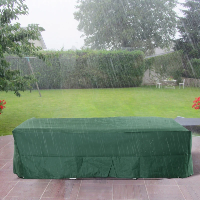 Outsunny Patio Furniture Covers, Waterproof, Windproof and Anti-UV 300D Oxford Fabric Large Outdoor Furniture Cover for Outdoor Sectional Sofa Set, 97" x 65" x 26", Green